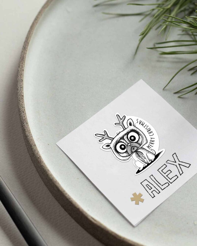 Sticker_Christmas_Mood_Tischkarte Stickerbogen "Christmas Mood" | 10 Sticker auf DIN A6-Bogen – Bild 2