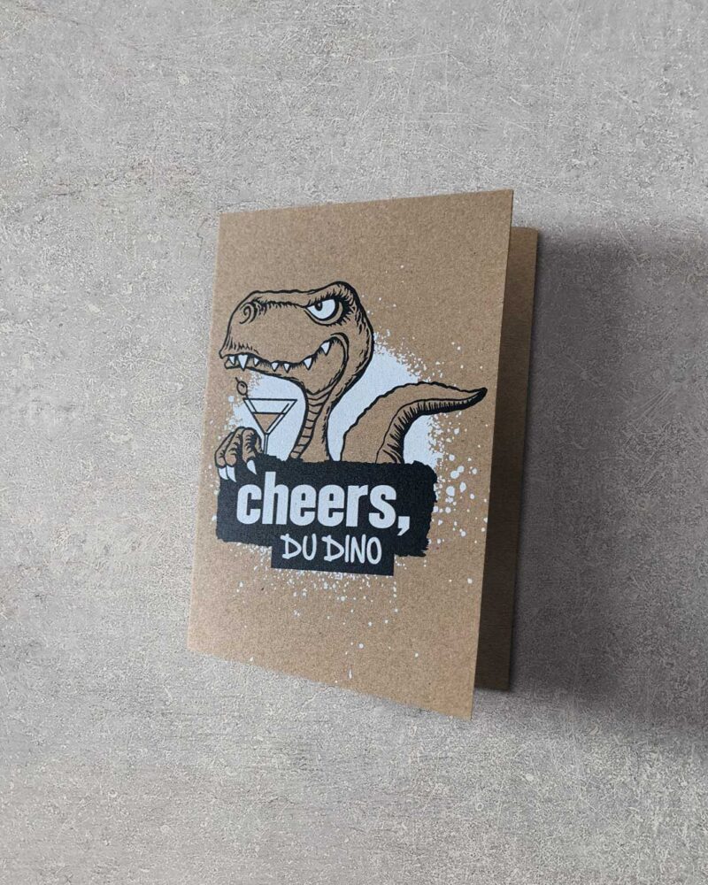 0002_Grußkarte_Kraftkarton_Umschlag_Cheers Grußkarte "Cheers" | 115x165mm inkl. DIN B6-Umschlag – Bild 1