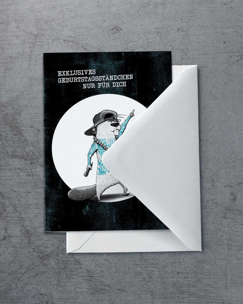 Grußkarte "Biber" | 115x165mm inkl. DIN B6-Umschlag – Bild 2