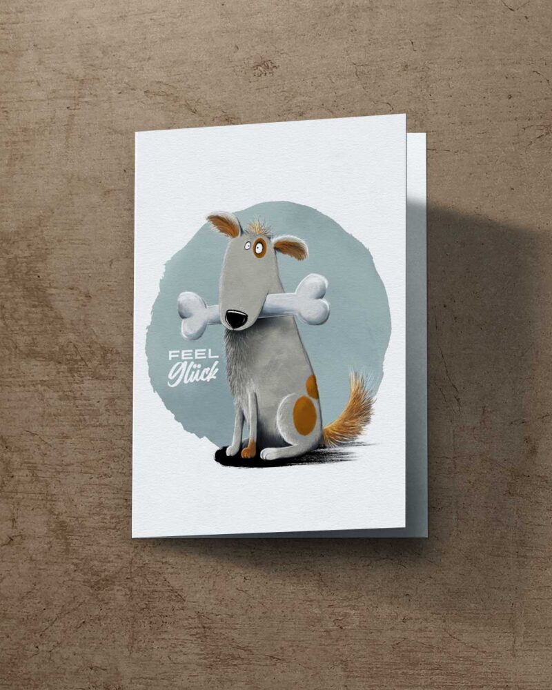 0006_Grußkarte_Plano_FeelGlueck_Hund Grußkarte "Feel Glück Hund" | 115x165mm inkl. DIN B6-Umschlag – Bild 1
