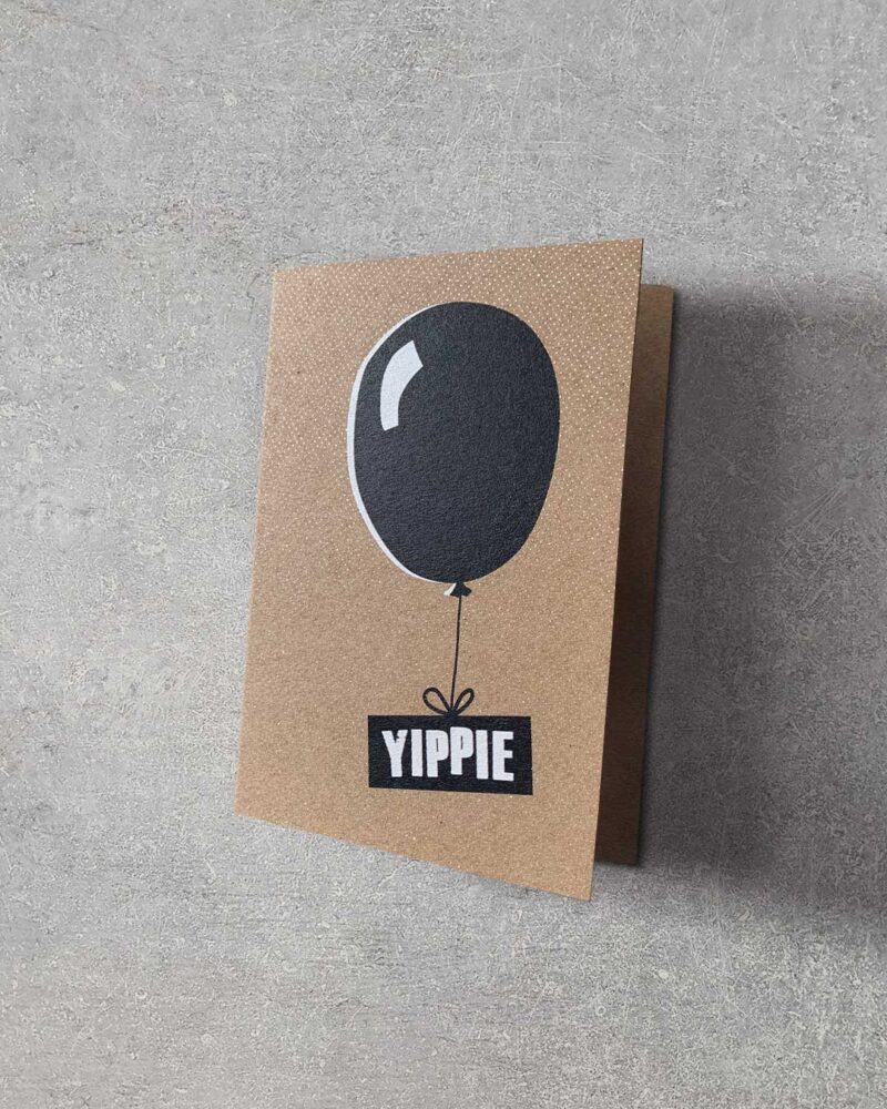 0007_Grußkarte_Kraftkarton_Umschlag_Yippie Grußkarte "Yippie" | 115x165mm inkl. DIN B6-Umschlag – Bild 1