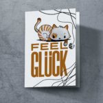 Grußkarte "Feel Glück Katze" | 115x165mm inkl. DIN B6-Umschlag