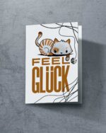 Grußkarte "Feel Glück Katze" | 115x165mm inkl. DIN B6-Umschlag