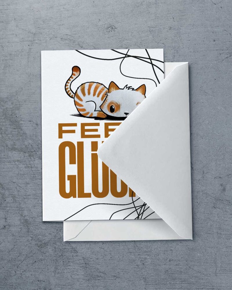 0007_Grußkarte_Umschlag_FeelGlueck_katze Grußkarte "Feel Glück Katze" | 115x165mm inkl. DIN B6-Umschlag – Bild 2