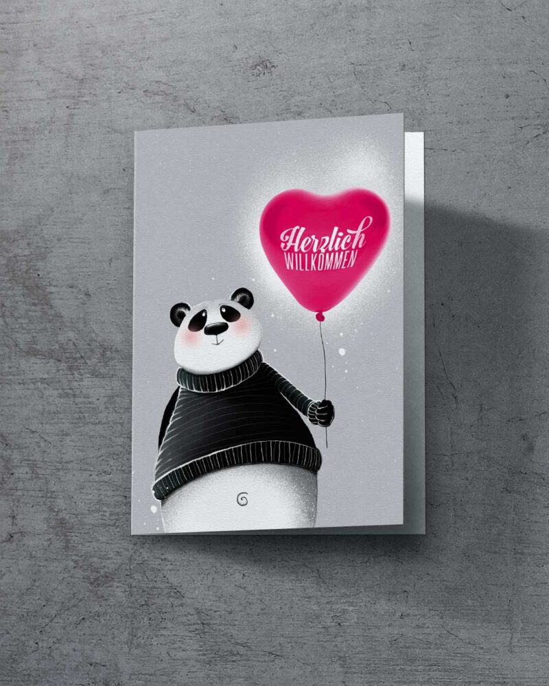 Grußkarte "Panda Love" | 115x165mm inkl. DIN B6-Umschlag – Bild 1