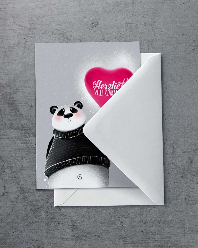 Grußkarte "Panda Love" | 115x165mm inkl. DIN B6-Umschlag – Bild 2