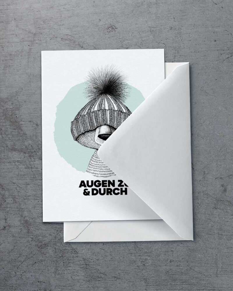 Grußkarte "Mützenbär" | 115x165mm inkl. DIN B6-Umschlag – Bild 2