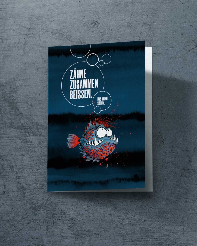 Grußkarte "Zähne Zusammen" | 115x165mm inkl. DIN B6-Umschlag – Bild 1