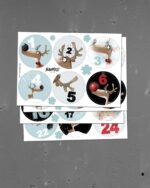 24 Adventskalendersticker "Rentier Rudi" | je 6 Sticker auf 4 DIN A6-Bögen