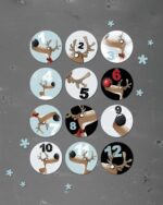 24 Adventskalendersticker "Rentier Rudi" | je 6 Sticker auf 4 DIN A6-Bögen – Bild 2