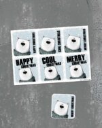 Stickerbogen "Eisbär Neo Greetings" | 6 Sticker auf DIN A6-Bogen
