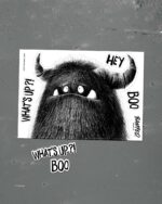 Stickerbogen "Monster Gruffy XL" | 4 Sticker auf DIN A6-Bogen