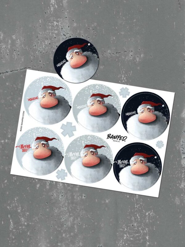 Stickerbogen "Santa HoHoHo" | 10 Sticker auf DIN A6-Bogen