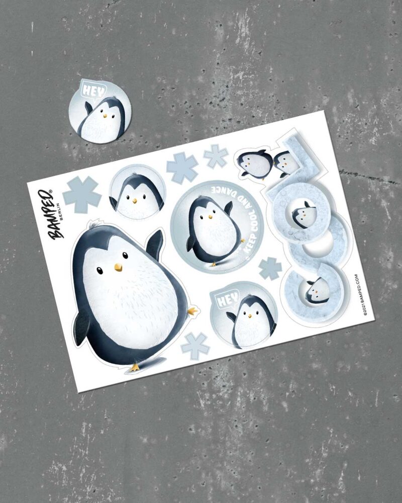 BAMPED_Stickerbogen_Pinguine Stickerbogen "Little Pinguini" | 10 Sticker auf DIN A6-Bogen – Bild 1