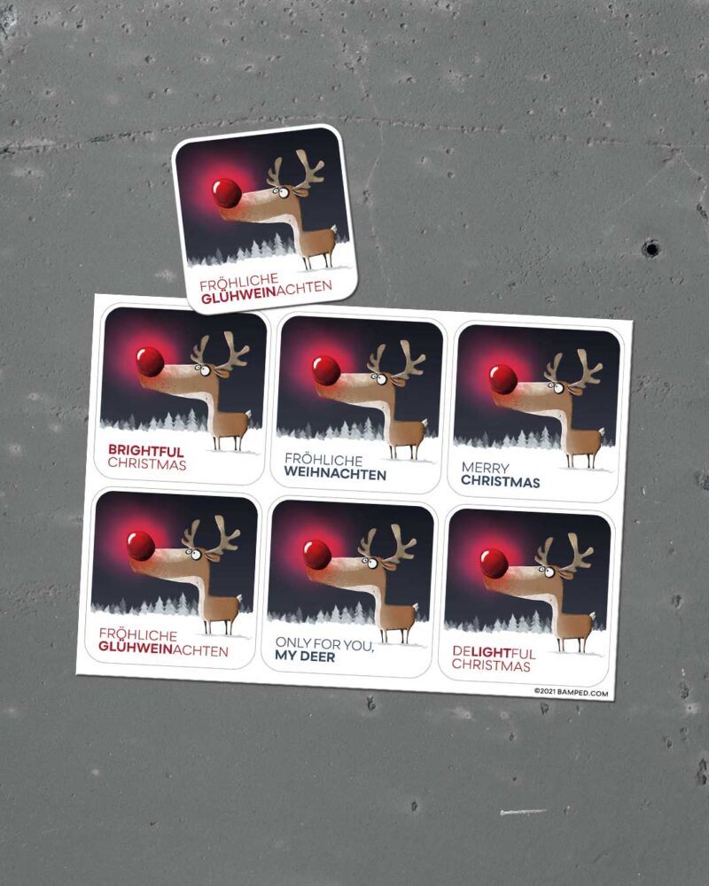 Stickerbogen "Rudi Rotnase" | 6 Sticker auf DIN A6-Bogen – Bild 1