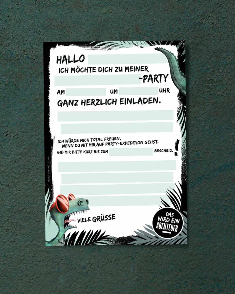 Eventcard_Dino_Party_Rueckseite Event Card Block by Thorsten Berger