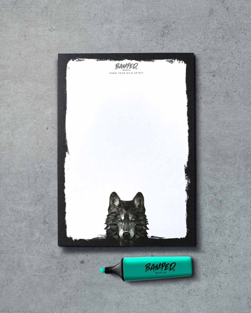 Notizblock_DIN_A5_Wolfs_Spirit Notizblock "Wolf’s Spirit" | DIN A5 148 x 210 mm | 25 Blatt – Bild 1