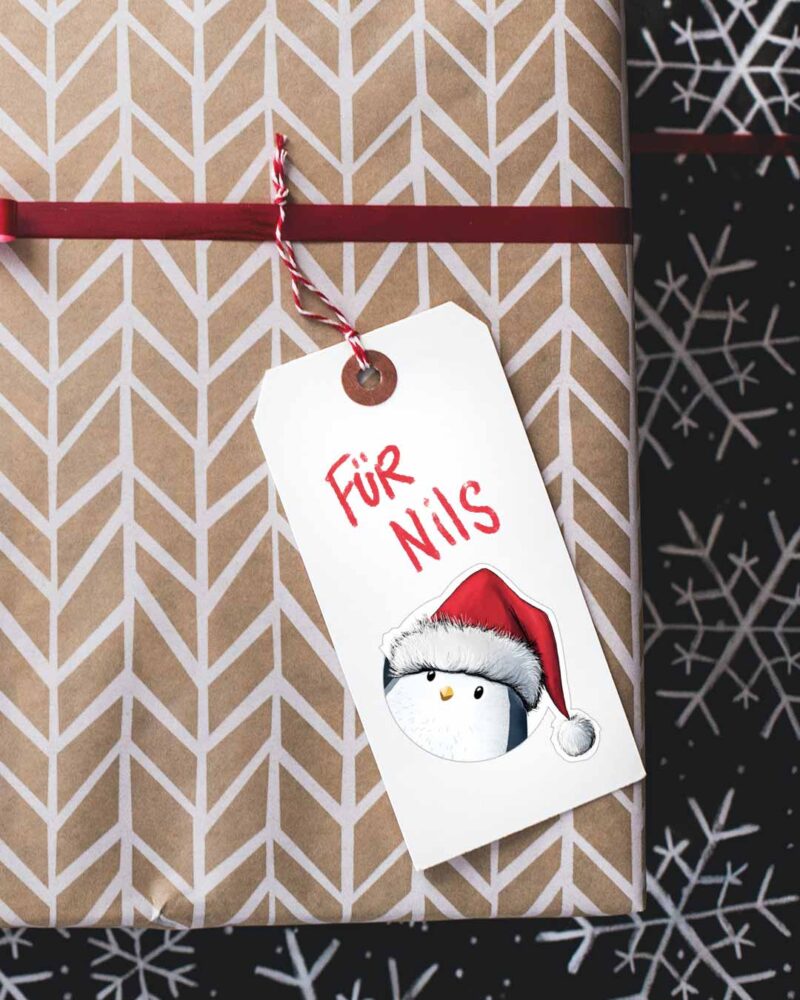 Stickerbogen "XMas Pinguine" | 10 Sticker auf DIN A6-Bogen – Bild 2