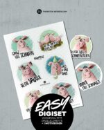EASY DIGISET "Schweinerei" | Vorgestaltete Motive/Motivbögen