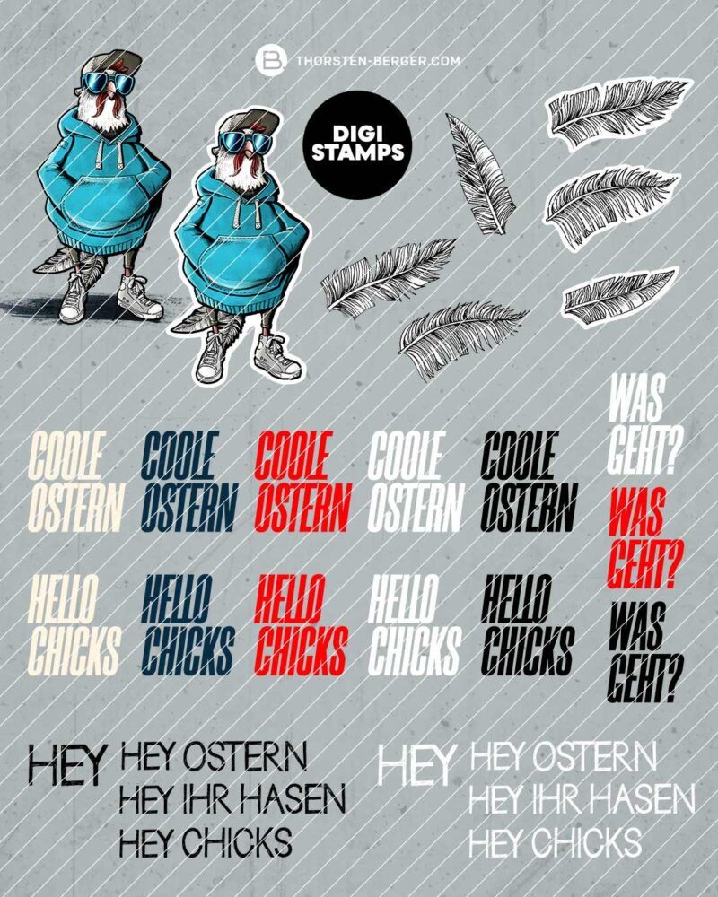 BAMPED_Digistamps_Digipapers_Chuck_Chicken_Thorsten_Berger_2 Digistamp & Digipaper by Thorsten Berger for BAMPED®
