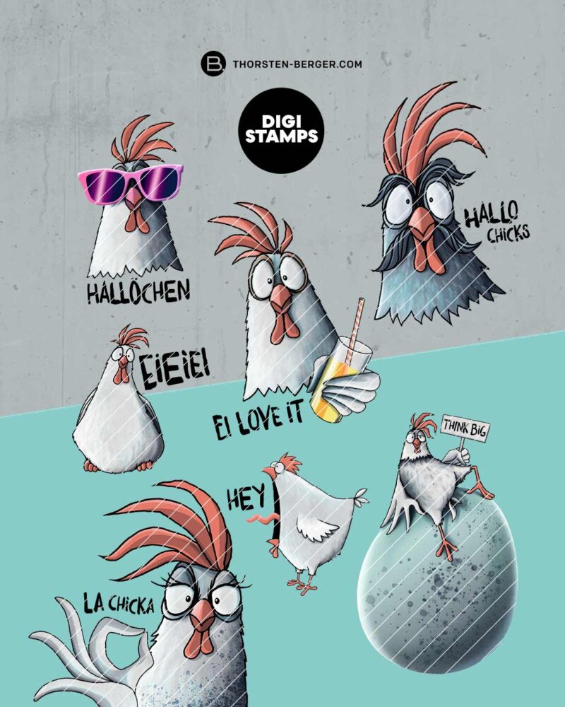 BAMPED® Digistamps Chickeria by Thorsten Berger