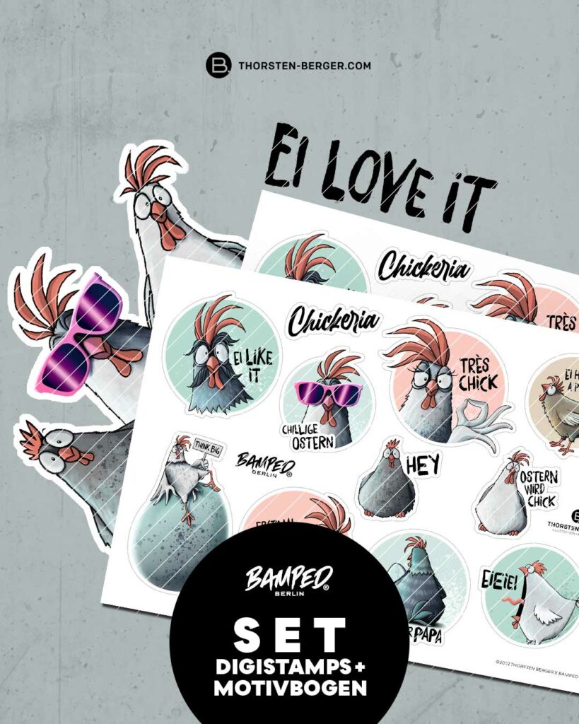 BAMPED® Digistamps Chickeria by Thorsten Berger