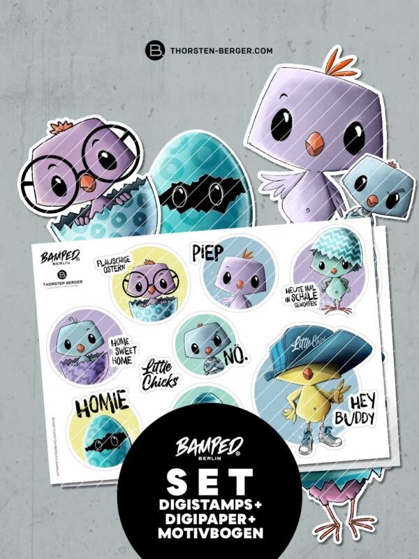 BAMPED SET Digistamps "Little Chicks" by Thorsten Berger