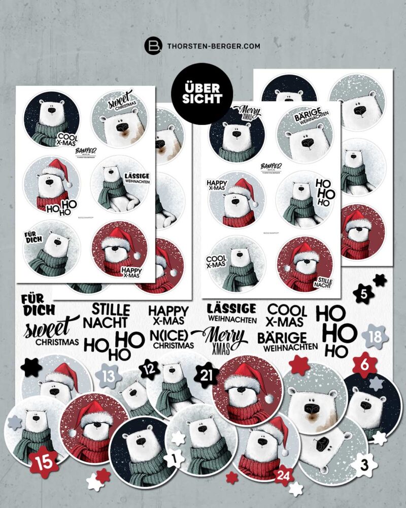 EASY DIGISET "Eisbär Neo" | Vorgestaltete Motive/Motivbögen – Bild 2