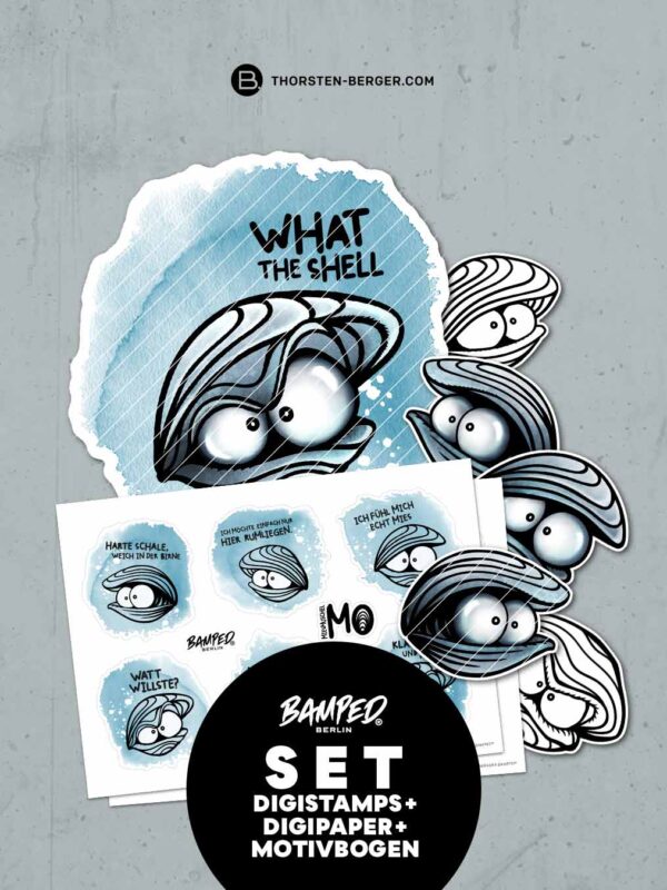 BAMPED Digistamps Megaset "Miesmuschel Mo" by Thorsten Berger