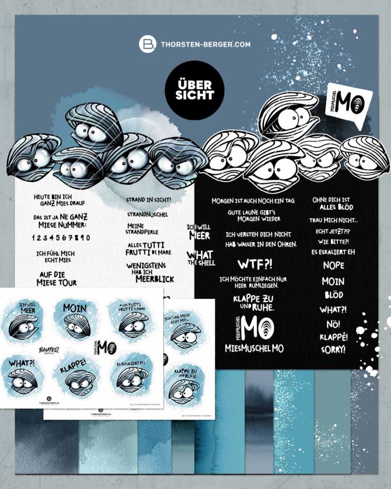 BAMPED Digistamps Megaset "Miesmuschel Mo" by Thorsten Berger