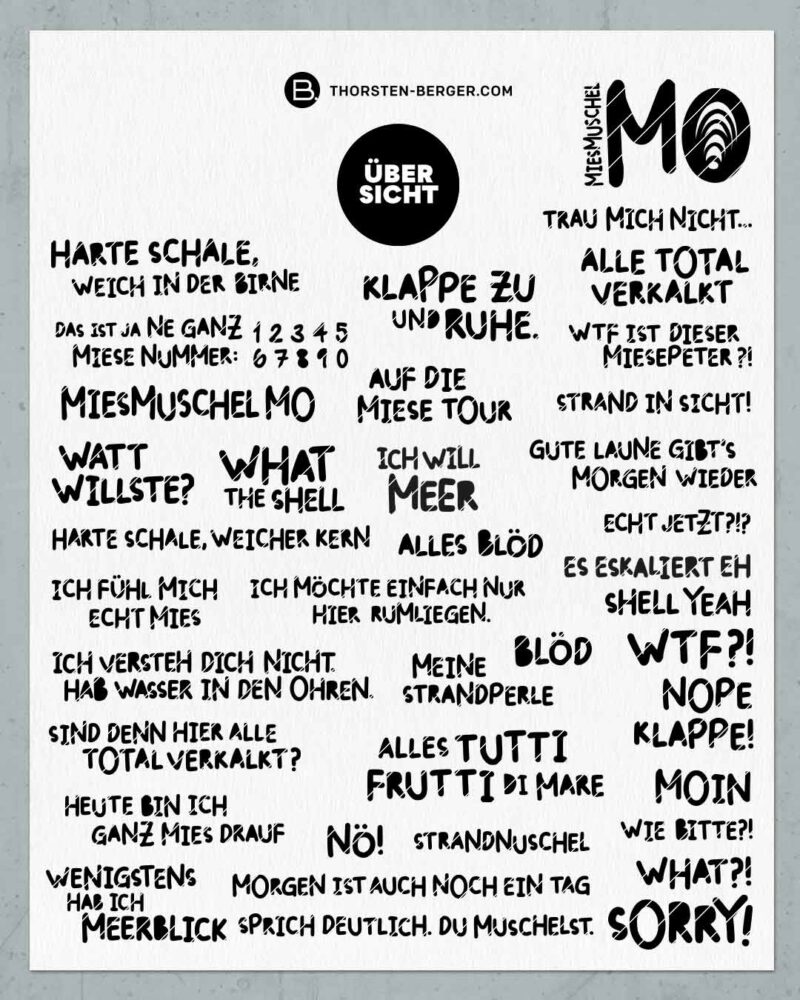 BAMPED Digistamps Megaset "Miesmuschel Mo" by Thorsten Berger