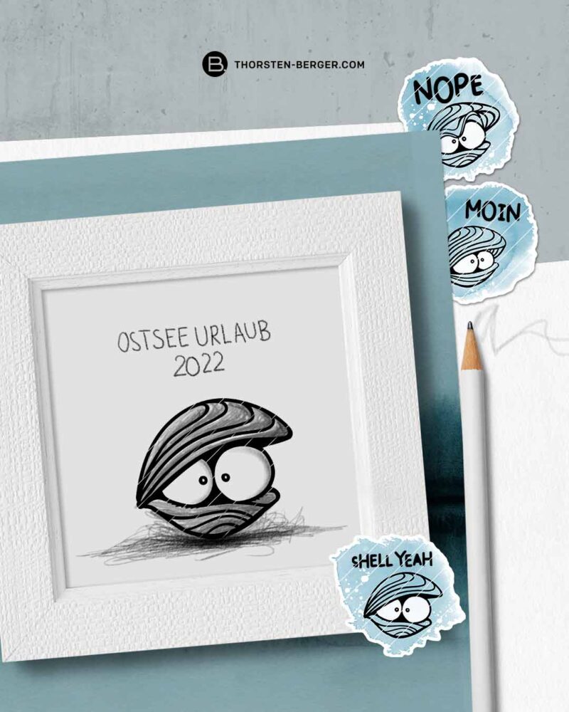 BAMPED Digistamps Megaset "Miesmuschel Mo" by Thorsten Berger