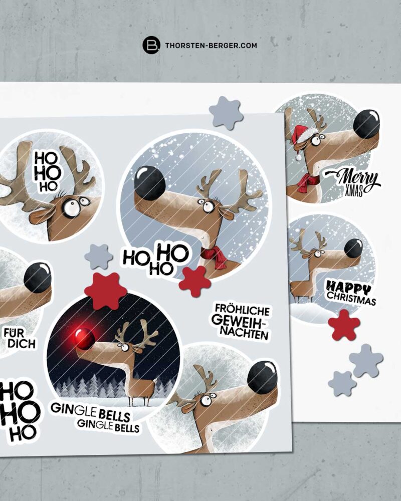 BAMPED_Motivbogen_XMas_Rudi_Thorsten_Berger_3 EASY DIGISET "Rentier Rudi" | Vorgestaltete Motive/Motivbögen – Bild 7