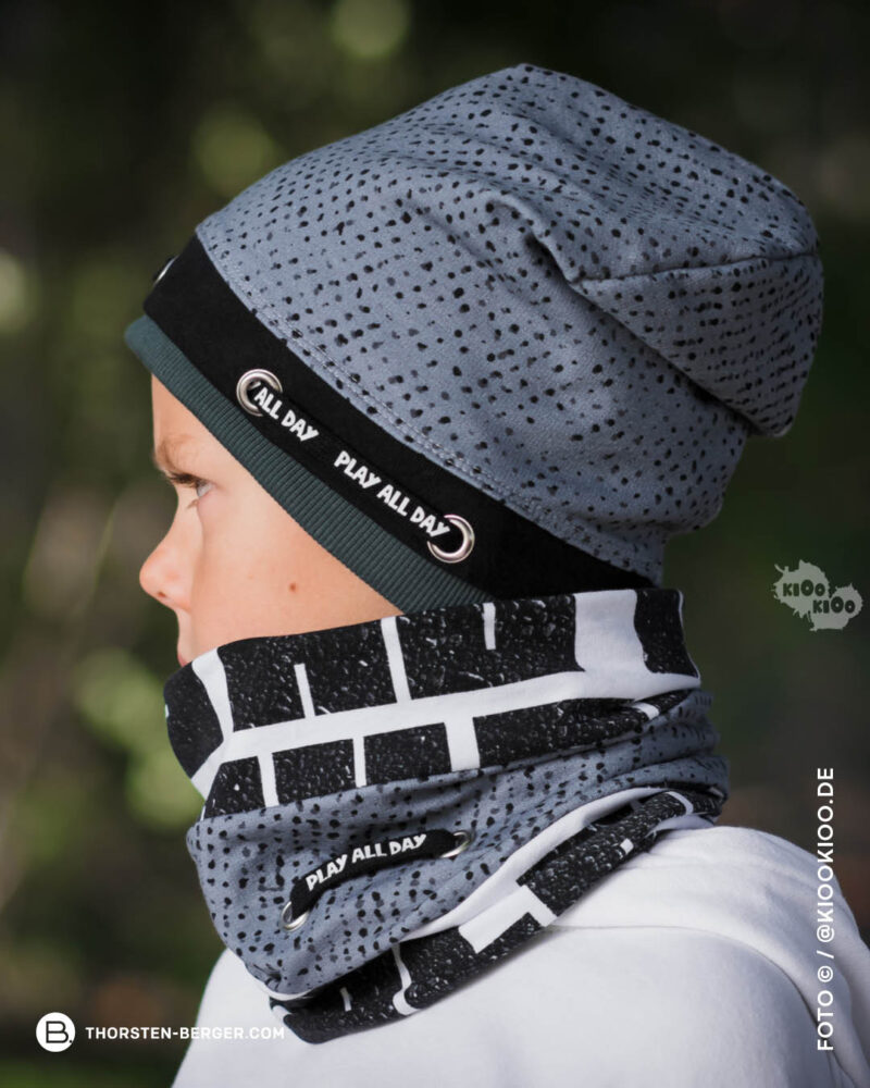 Allover "READY TO PLAY" | French Terry | Rasterstruktur – Bild 5