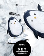 DIGISTAMPS + DIGIPAPER "Pinguinis KEEP COOL"