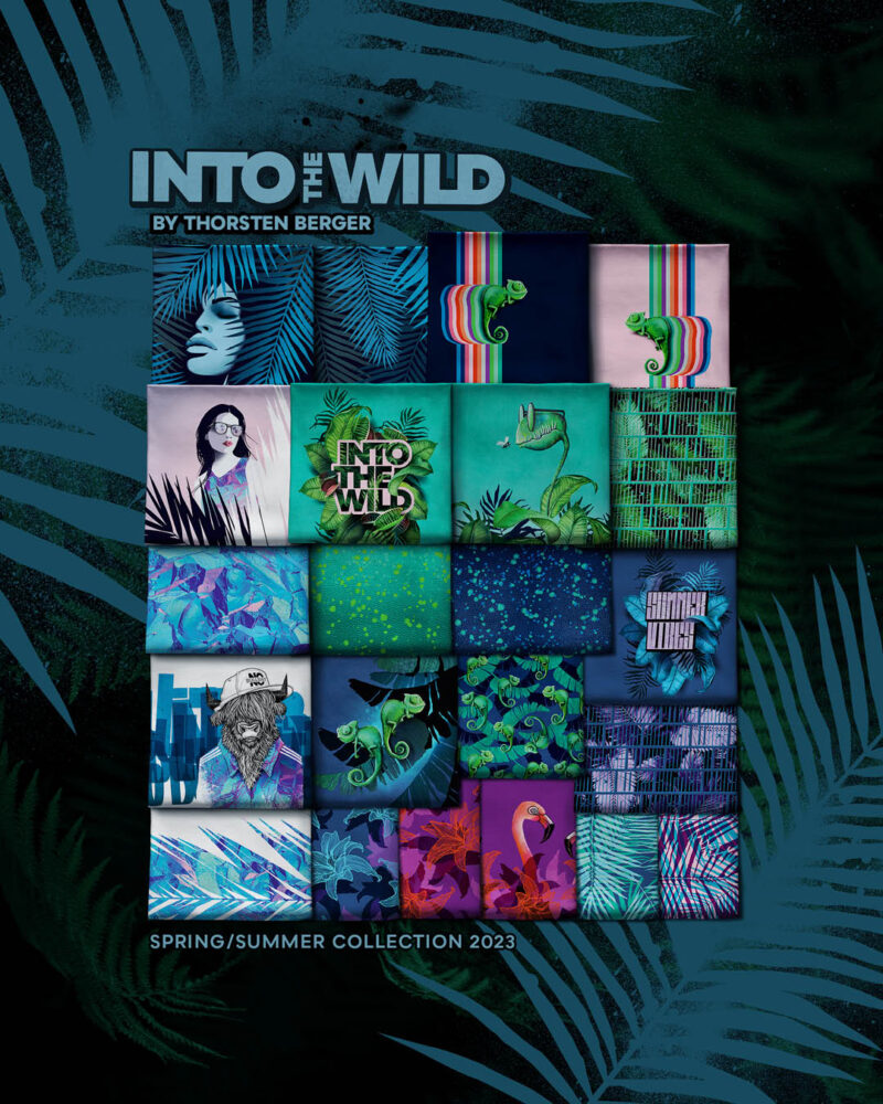 BAMPED_SWAFING_Into_The_Wild_Thorsten_Berger_ Panel WILDLIFE "Beach Girl" | Jersey | Flieder, Bunt – Bild 8