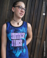 Panel "SUMMER VIBES" | Jersey Baumwolle | Blau, Türkis – Bild 8