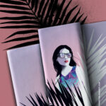 Panel WILDLIFE "Beach Girl" | Jersey | Flieder, Bunt