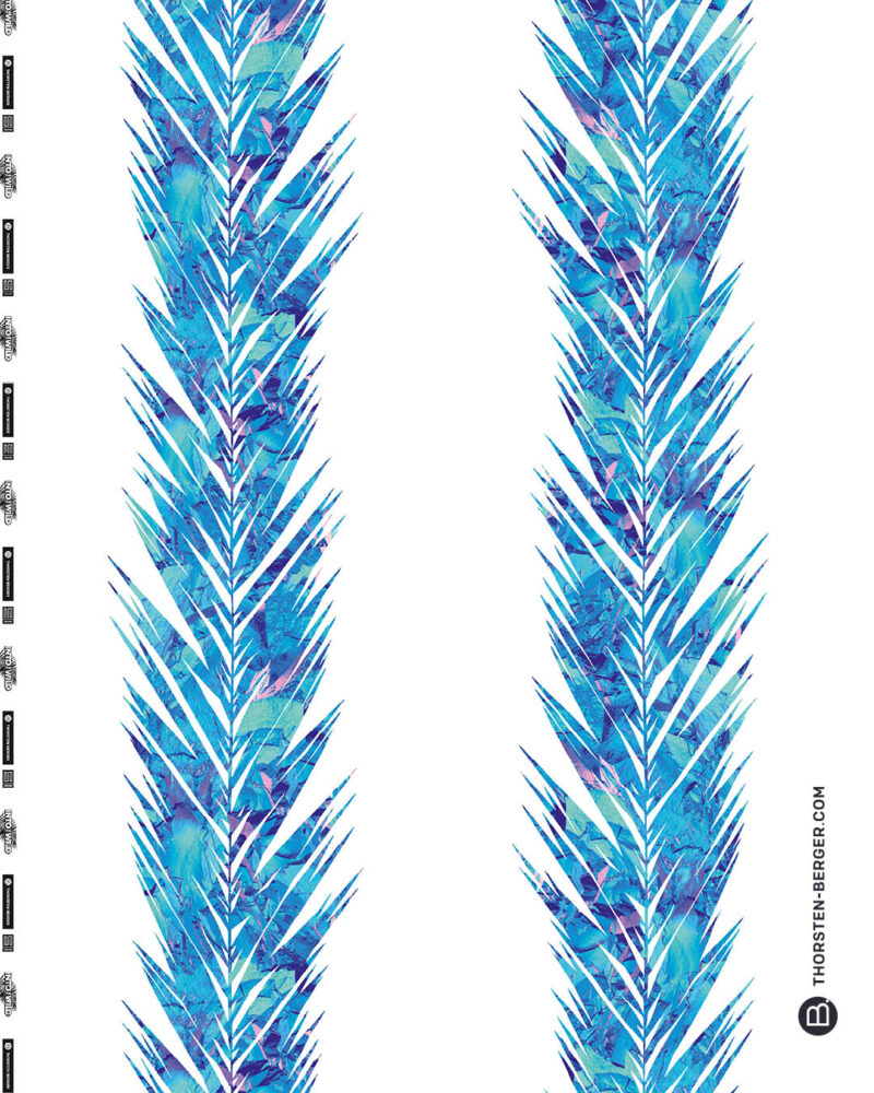 Allover WILDLIFE "Palmleaf" | Jersey Baumwolle | Bunt, Weiß – Bild 3