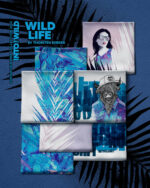Panel WILDLIFE "Beach Girl" | Jersey | Flieder, Bunt – Bild 7