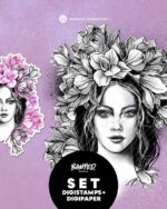 Digistamps + Digipaper "MISS MAGNOLIA"