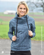 ALLOVER "WOODPRINT STRIPES" | French Terry | COOL SAGE GREY