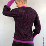 ALLOVER "WOODPRINT STRIPES" | French Terry | Fuchsia