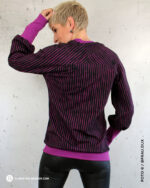 ALLOVER "WOODPRINT STRIPES" | French Terry | Fuchsia