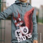 Panel "GO NUTS" Stripes | French Terry | Dusty Mint