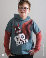 Panel "GO NUTS" Stripes | French Terry | Dusty Mint – Bild 4
