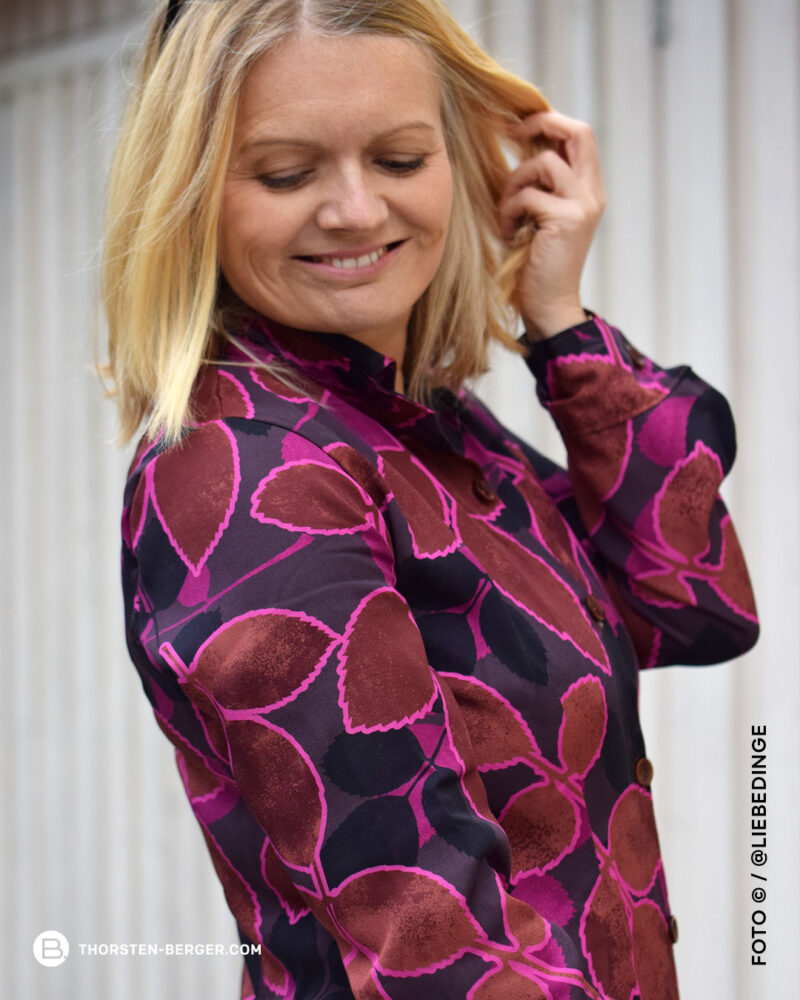 Allover "LEAF STAMPS" | Viskose | Terracotta Pink – Bild 5