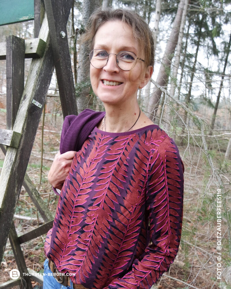 Allover "LEAF STAMPS RANKEN" | Viskose | Terracotta Pink – Bild 2