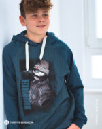 Panel "WOODWORKER" | French Terry | Forestblue