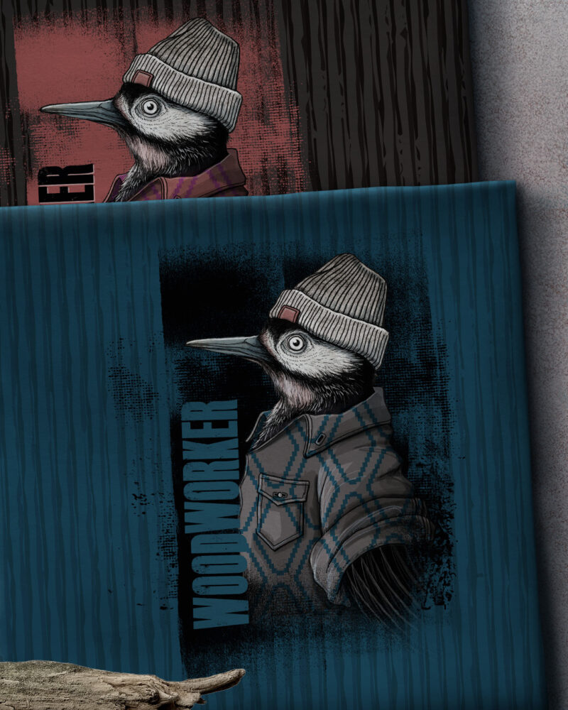 BAMPED_SWAFING_Woodland_Thorsten_Berger_jpg16 Panel "WOODWORKER" | French Terry | Forestblue – Bild 5